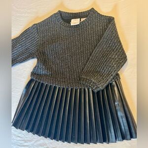 Zara girls 12-18 months glittery black long sleeve dress